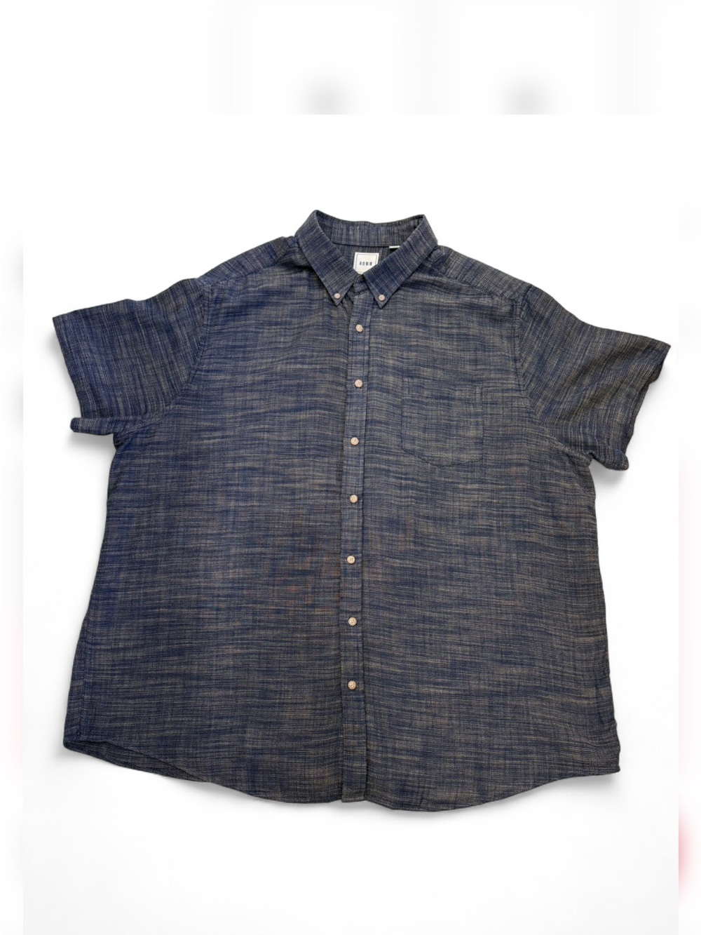ROWM Men’s Short-Sleeve Button-Down Shirt in Dark Navy Blue